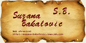 Suzana Bakalović vizit kartica